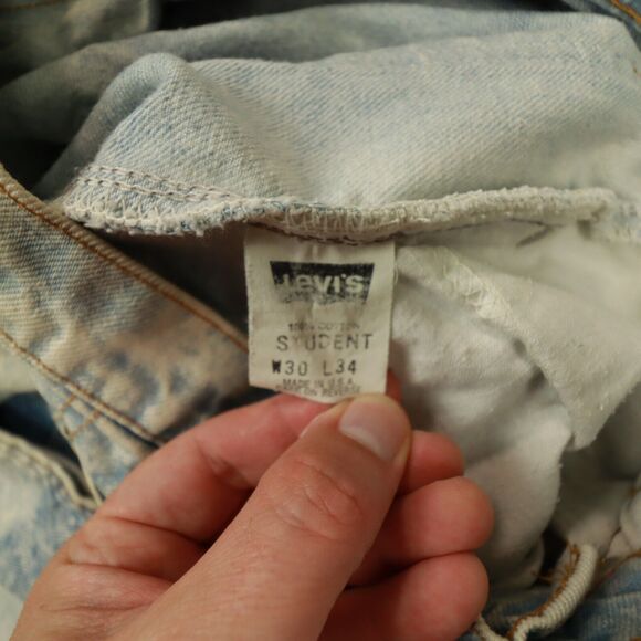 LEVI'S Orange Tab 705 Student Acid Wash Jeans size 30x34 actual 27x33 USA‎ Made - Picture 11 of 13